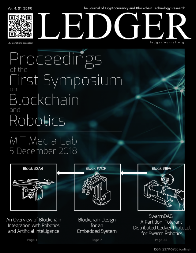 					View Vol 4, Supplement 1 (2019): Proceedings of the First Symposium on Blockchain and Robotics, MIT Media Lab, 5 December 2018
				